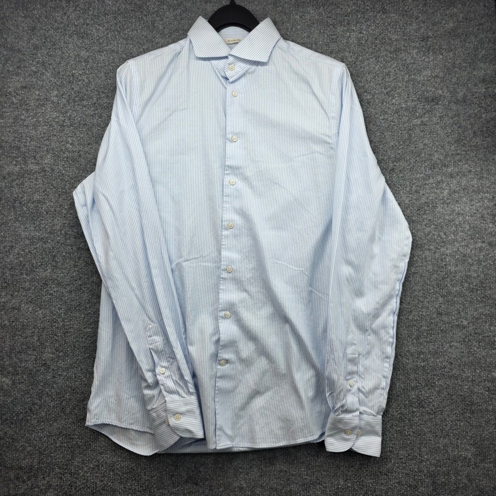 Suitsupply Traveller Shirt Mens 16L 41L Extra Slim Fit Blue White Stripe Cotton